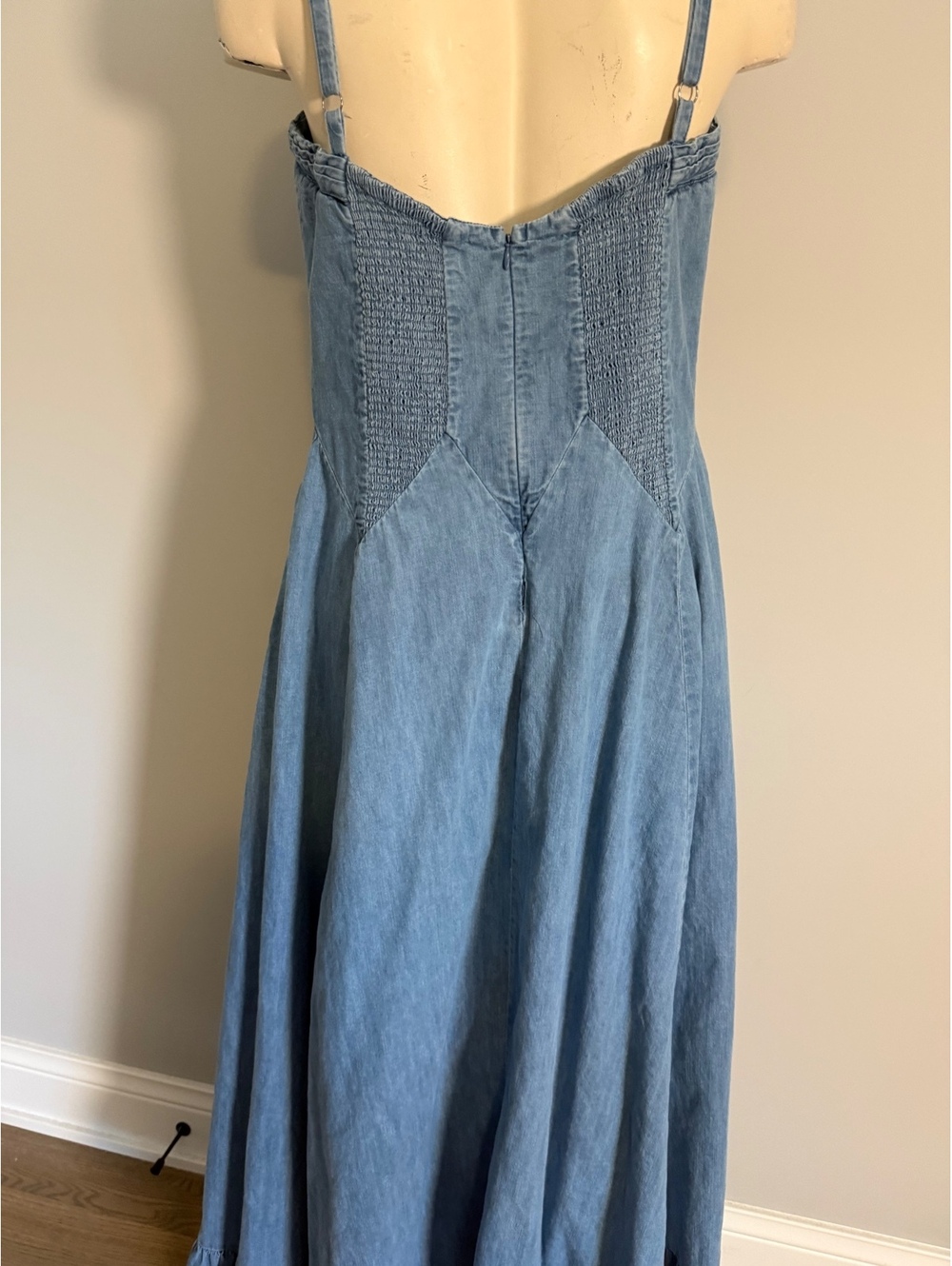 Free People Women's Light Blue Denim Midi Dress XL - Picture 8 of 13